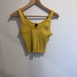 Yellow Frill Hem Crop Top no stains or rips!